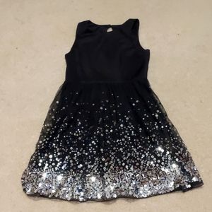 Deb Black and Silver Sparkly Dress Size 7.